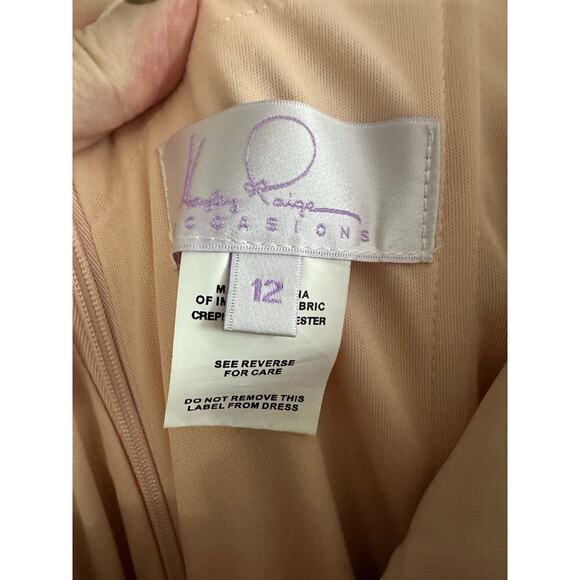 HAYLEY PAIGE OCCASIONS Formal Bridesmaid Dress Gown 5914 Pink Frose - Sz 12 - Picture 4 of 7